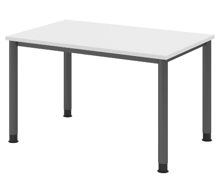 Hammerbacher Schreibtisch Serie HS12 4-Fuß Rund (BxTxH) 120 x 80 x 68,5-81cm Nussbaum/Graphit