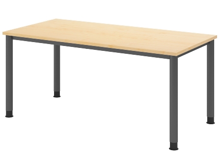 Hammerbacher Schreibtisch Serie HS12 4-Fuß Rund (BxTxH) 120 x 80 x 68,5-81cm Nussbaum/Graphit