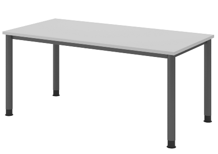 Hammerbacher Schreibtisch Serie HS12 4-Fuß Rund (BxTxH) 120 x 80 x 68,5-81cm Nussbaum/Graphit