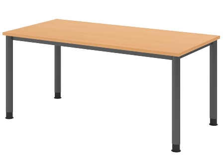 Hammerbacher Schreibtisch Serie HS12 4-Fuß Rund (BxTxH) 120 x 80 x 68,5-81cm Nussbaum/Graphit