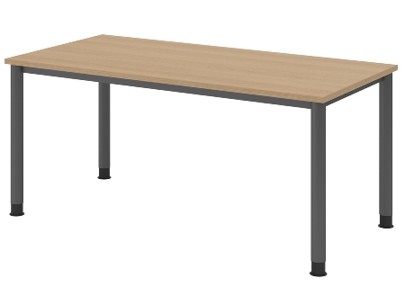 Hammerbacher Schreibtisch Serie HS12 4-Fuß Rund (BxTxH) 120 x 80 x 68,5-81cm Nussbaum/Graphit