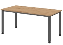 Hammerbacher Schreibtisch Serie HS12 4-Fuß Rund (BxTxH) 120 x 80 x 68,5-81cm Nussbaum/Graphit