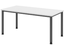 Hammerbacher Schreibtisch Serie HS12 4-Fuß Rund (BxTxH) 120 x 80 x 68,5-81cm Nussbaum/Graphit