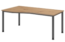 Hammerbacher Schreibtisch Serie HS12 4-Fuß Rund (BxTxH) 120 x 80 x 68,5-81cm Nussbaum/Graphit