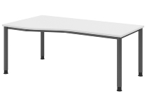 Hammerbacher Schreibtisch Serie HS12 4-Fuß Rund (BxTxH) 120 x 80 x 68,5-81cm Nussbaum/Graphit