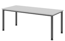Hammerbacher Schreibtisch Serie HS12 4-Fuß Rund (BxTxH) 120 x 80 x 68,5-81cm Nussbaum/Graphit