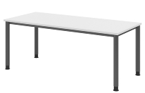 Hammerbacher Schreibtisch Serie HS12 4-Fuß Rund (BxTxH) 120 x 80 x 68,5-81cm Nussbaum/Graphit