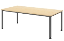 Hammerbacher Schreibtisch Serie HS12 4-Fuß Rund (BxTxH) 120 x 80 x 68,5-81cm Nussbaum/Graphit