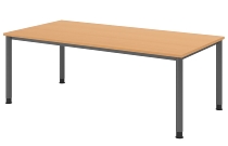 Hammerbacher Schreibtisch Serie HS12 4-Fuß Rund (BxTxH) 120 x 80 x 68,5-81cm Nussbaum/Graphit