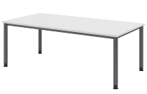 Hammerbacher Schreibtisch Serie HS12 4-Fuß Rund (BxTxH) 120 x 80 x 68,5-81cm Nussbaum/Graphit