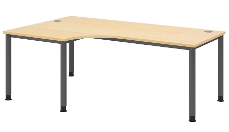 Hammerbacher Schreibtisch Serie HS12 4-Fuß Rund (BxTxH) 120 x 80 x 68,5-81cm Nussbaum/Graphit