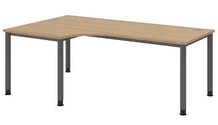 Hammerbacher Schreibtisch Serie HS12 4-Fuß Rund (BxTxH) 120 x 80 x 68,5-81cm Nussbaum/Graphit