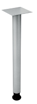 Anbautisch JA60 halbrund mit Stützfuß (BxTxH) 60x80x65-85cm Ahorn/Silber
