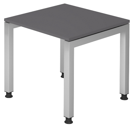 Hammerbacher Winkel-Schreibtisch 90° Serie JS82 U-Fuß eckig (BxTxH) 200x120/80x68-76cm Buche