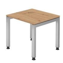 Hammerbacher Winkel-Schreibtisch 90° Serie JS82 U-Fuß eckig (BxTxH) 200x120/80x68-76cm Buche