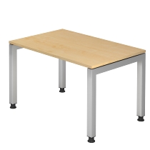 Hammerbacher Winkel-Schreibtisch 90° Serie JS82 U-Fuß eckig (BxTxH) 200x120/80x68-76cm Buche