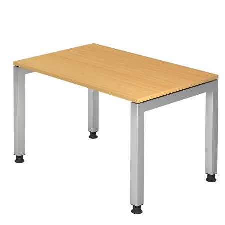Hammerbacher Winkel-Schreibtisch 90° Serie JS82 U-Fuß eckig (BxTxH) 200x120/80x68-76cm Buche