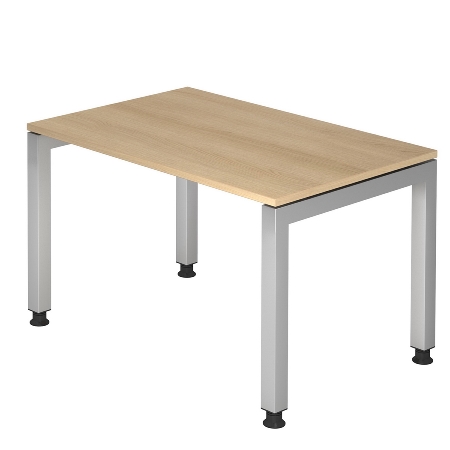 Hammerbacher Winkel-Schreibtisch 90° Serie JS82 U-Fuß eckig (BxTxH) 200x120/80x68-76cm Buche