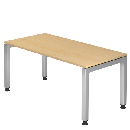 Hammerbacher Winkel-Schreibtisch 90° Serie JS82 U-Fuß eckig (BxTxH) 200x120/80x68-76cm Buche