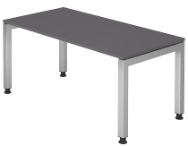 Hammerbacher Winkel-Schreibtisch 90° Serie JS82 U-Fuß eckig (BxTxH) 200x120/80x68-76cm Buche