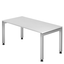 Hammerbacher Schreibtisch Serie JS16 U-Fuß eckig (BxTxH) 160x80x68-76cm Weiß