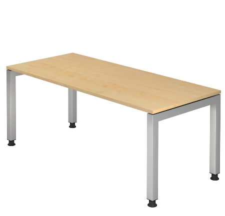 Hammerbacher Winkel-Schreibtisch 90° Serie JS82 U-Fuß eckig (BxTxH) 200x120/80x68-76cm Buche
