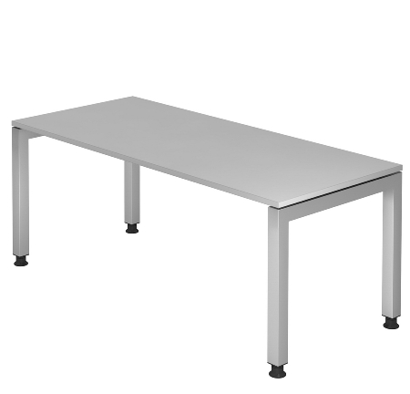 Hammerbacher Winkel-Schreibtisch 90° Serie JS82 U-Fuß eckig (BxTxH) 200x120/80x68-76cm Buche
