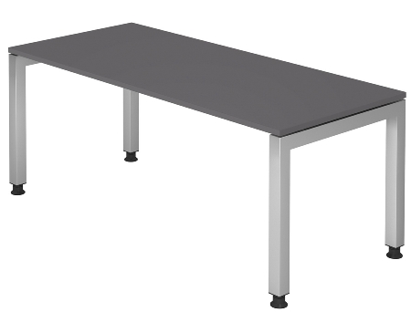 Hammerbacher Winkel-Schreibtisch 90° Serie JS82 U-Fuß eckig (BxTxH) 200x120/80x68-76cm Buche