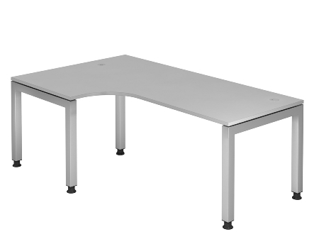Hammerbacher Winkel-Schreibtisch 90° Serie JS82 U-Fuß eckig (BxTxH) 200x120/80x68-76cm Buche