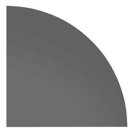 Ansatzplatte KP91 Viertelkreis mit Systembohrung für Stützfüße zu Konferenztisch Serie K (BxT) 80x80cm Graphit