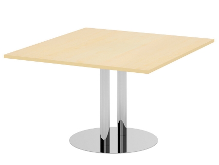 Hammerbacher Verkettungs-/Anbauplatte KT12S Tellerfuß (BxTxH) 120x130x74cm Tischplatte Ahorn/Chrom
