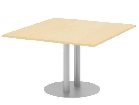 Hammerbacher Verkettungs-/Anbauplatte KT12S Tellerfuß (BxTxH) 120x130x74cm Tischplatte Ahorn/Silber