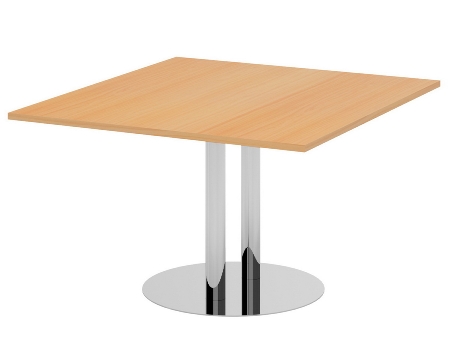 Hammerbacher Verkettungs-/Anbauplatte KT12S Tellerfuß (BxTxH) 120x130x74cm Tischplatte Buche/Chrom