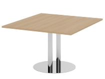 Hammerbacher Verkettungs-/Anbauplatte KT12S Tellerfuß (BxTxH) 120x130x74cm Tischplatte Eiche/Chrom