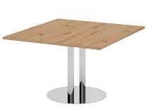 Hammerbacher Verkettungs-/Anbauplatte KT12S Tellerfuß (BxTxH) 120x130x74cm Tischplatte Asteiche/Chrom
