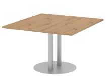 Hammerbacher Verkettungs-/Anbauplatte KT12S Tellerfuß (BxTxH) 120x130x74cm Tischplatte Asteiche/Silber