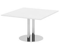 Hammerbacher Verkettungs-/Anbauplatte KT12S Tellerfuß (BxTxH) 120x130x74cm Tischplatte Weiß/Chrom