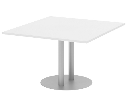 Hammerbacher Verkettungs-/Anbauplatte KT12S Tellerfuß (BxTxH) 120x130x74cm Tischplatte Weiß/Silber
