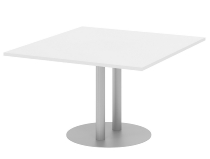Hammerbacher Verkettungs-/Anbauplatte KT12S Tellerfuß (BxTxH) 120x130x74cm Tischplatte Weiß/Silber