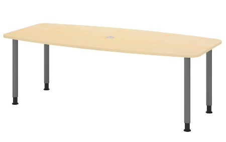 Hammerbacher Konferenztisch Serie KT22C Füße Ø60mm (BxTxH) 220x103/83x72-74cm Tischplatte Eiche/Chrom