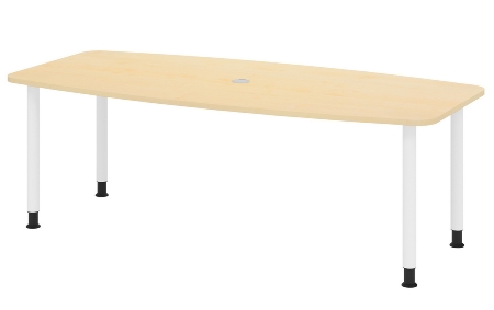 Hammerbacher Konferenztisch Serie KT22C Füße Ø60mm (BxTxH) 220x103/83x72-74cm Tischplatte Eiche/Chrom