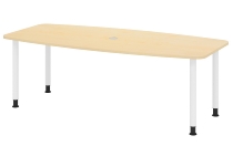 Hammerbacher Konferenztisch Serie KT22C Füße Ø60mm (BxTxH) 220x103/83x72-74cm Tischplatte Eiche/Chrom