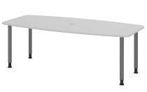 Hammerbacher Konferenztisch Serie KT22C Füße Ø60mm (BxTxH) 220x103/83x72-74cm Tischplatte Eiche/Chrom