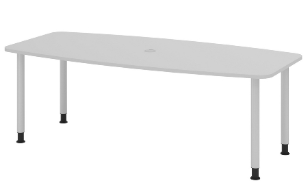 Hammerbacher Konferenztisch Serie KT22C Füße Ø60mm (BxTxH) 220x103/83x72-74cm Tischplatte Eiche/Chrom