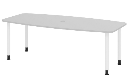 Hammerbacher Konferenztisch Serie KT22C Füße Ø60mm (BxTxH) 220x103/83x72-74cm Tischplatte Eiche/Chrom