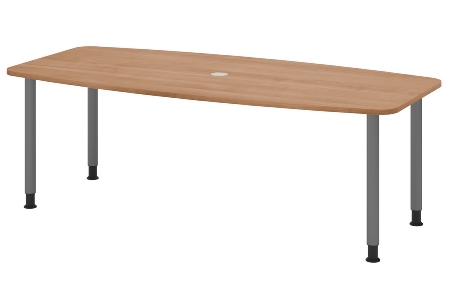 Hammerbacher Konferenztisch Serie KT22C Füße Ø60mm (BxTxH) 220x103/83x72-74cm Tischplatte Eiche/Chrom
