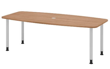 Hammerbacher Konferenztisch Serie KT22C Füße Ø60mm (BxTxH) 220x103/83x72-74cm Tischplatte Eiche/Chrom