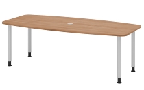Hammerbacher Konferenztisch Serie KT22C Füße Ø60mm (BxTxH) 220x103/83x72-74cm Tischplatte Eiche/Chrom