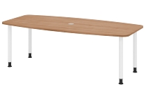 Hammerbacher Konferenztisch Serie KT22C Füße Ø60mm (BxTxH) 220x103/83x72-74cm Tischplatte Eiche/Chrom