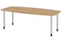 Hammerbacher Konferenztisch Serie KT22C Füße Ø60mm (BxTxH) 220x103/83x72-74cm Tischplatte Eiche/Chrom